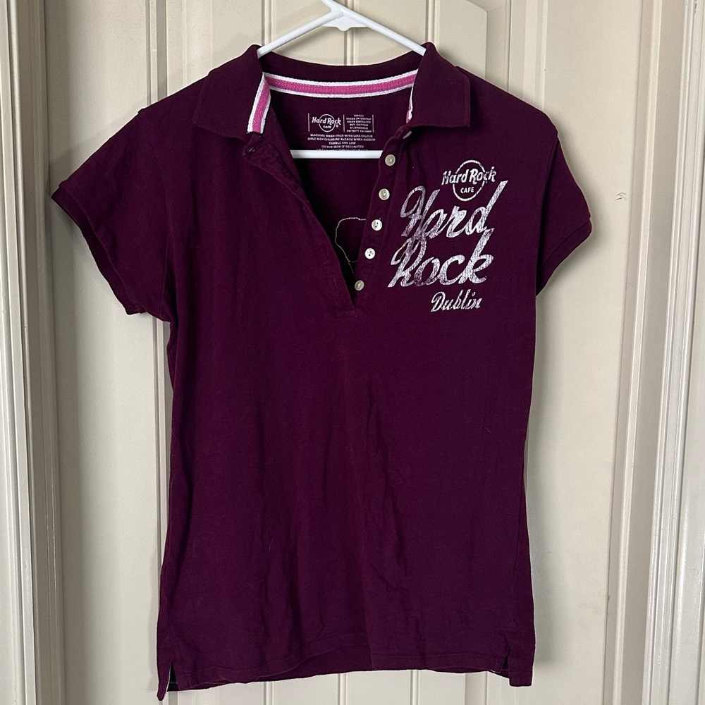 Hard Rock Cafe Dublin Women's Maroon Polo